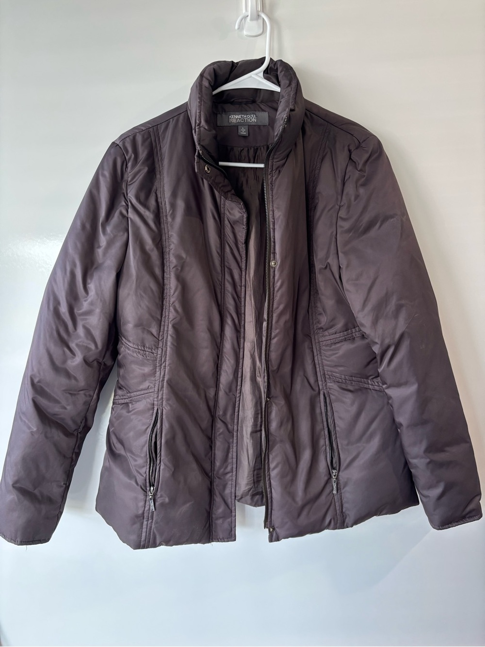 Kenneth Cole Reaction Women's Brown Quilted Puffer Jacket